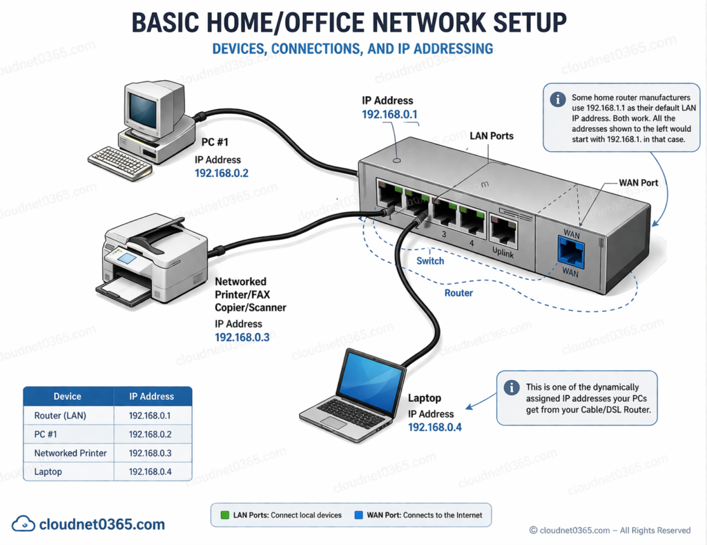 Basic home_office setup network diagram