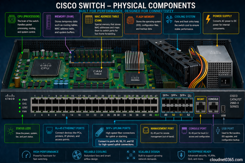 Cisco switch components diagram and details,cloudnet0365
