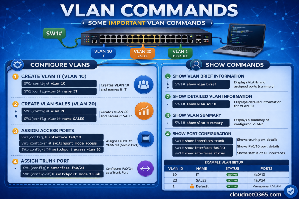 important VLAN Commands