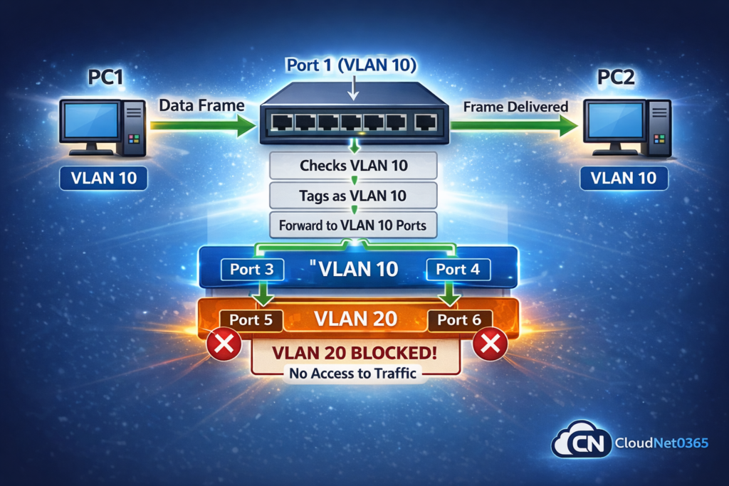 VLAN Packet FLow illustration