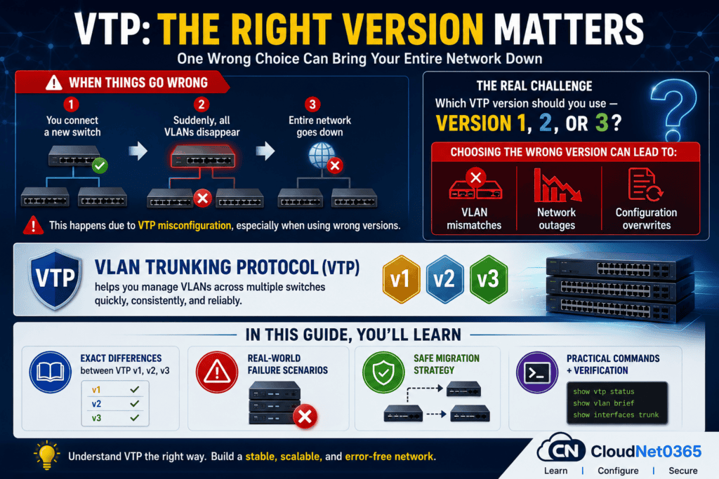 Which VTP version should you use — Version 1, 2, or 3?
