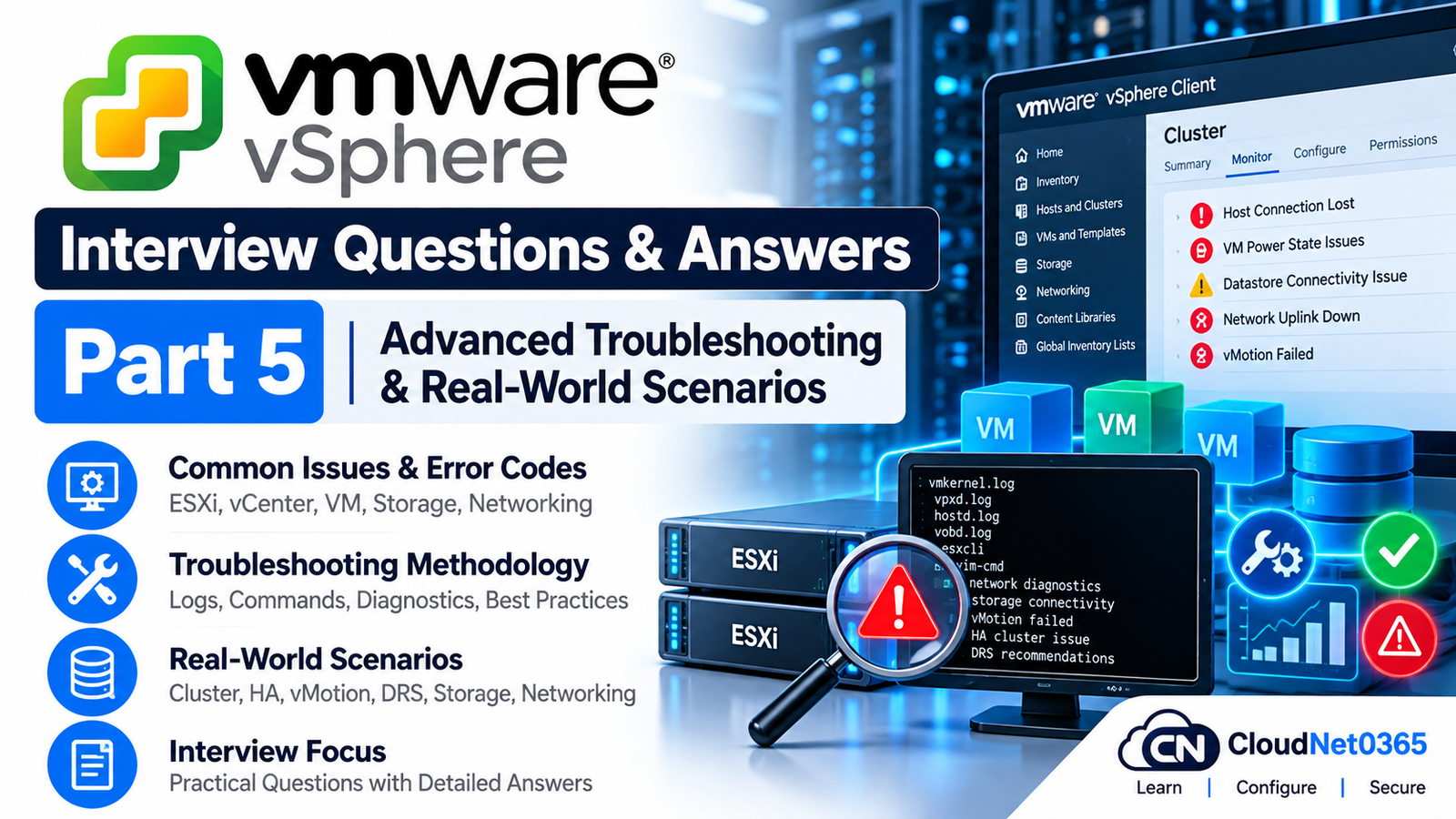 VMware vSphere Interview Questions & Answers – Part 5: Advanced Vmware Troubleshooting & Real-World Scenarios