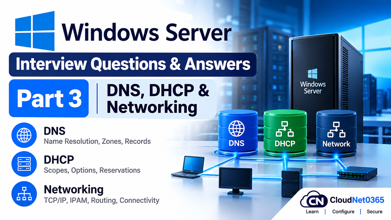 Windows Server Interview Questions & Answers – Part 3: DNS, DHCP & Networking
