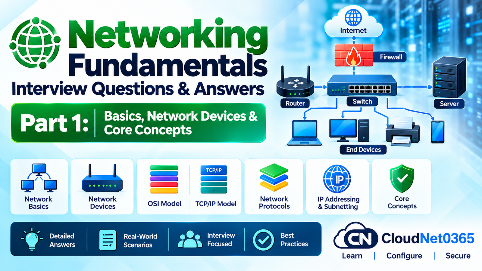 Networking Fundamentals Interview Questions and Answers – Part 1: Basics, Network Devices & Core Concepts